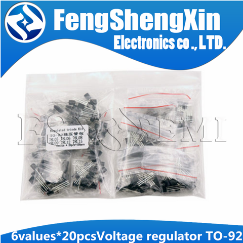 6values*20pcs=120pcs New 78L05 78L06 78L08 78L09 78L12 78L15 TO-92 Voltage regulator tube Transistor package Assorted Kit ► Photo 1/3