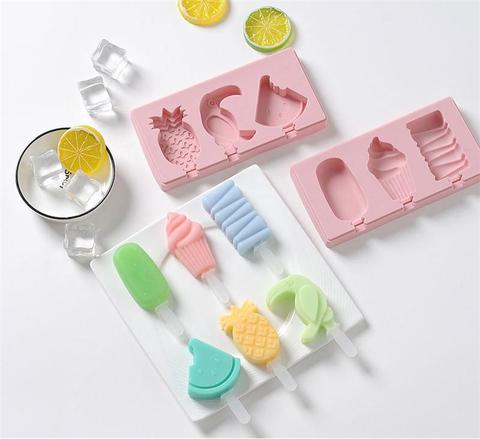 Silicone Ice Cream Mold with Cover Animals Shape Jelly Form Maker for Ice  lolly Moulds Ice Cube Tray for Candy Bar Decoration