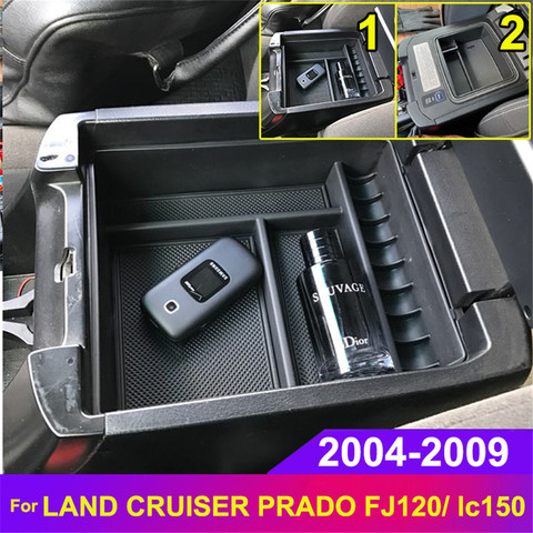 Car Armrest Storage Box Tray For Toyota Land Cruiser Prado 120 150 FJ120 KDJ 120 125 2004- 2008 2009 Center Console Organizer ► Photo 1/1