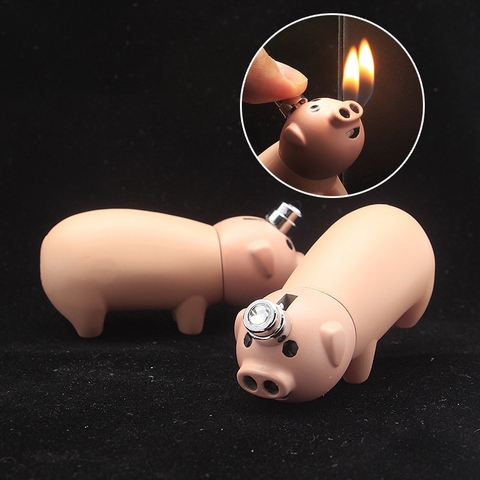 Mini Funny Piggy Gas Lighters Cigarette Cigar Pipe Gadgets for Men Gift Smoking Accessories Unusual Lighters ► Photo 1/6