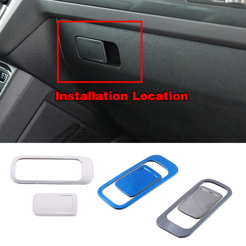 For Volkswagen VW Tiguan MK2 2017-2022 Storage Box Glove Box Glovebox Switch Button Cover Trim Stainless Steel Sticker ► Photo 1/6