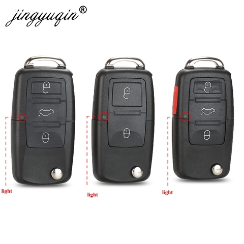 jingyuqin Uncut Blade 2/3/4 BTN Folding Flip Remote Key Fob Case Shell For VW Golf Passat Polo Jetta Touran Bora Sharan ► Photo 1/5