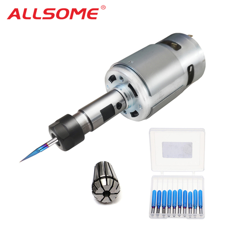 775 DC Motor 12-36V 4000-12000 RPM Ball Bearing Spindle Motor with ER11 Extension Rod Carving Knife for CNC Router Machine ► Photo 1/6