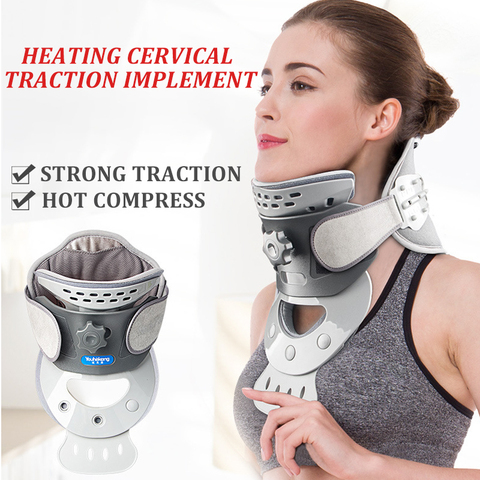 Electric heating Neck Cervical Traction Device Adjustable Neck Stretcher Spine Corrector Neck Support Fatigue Relax Neck Massage ► Photo 1/6