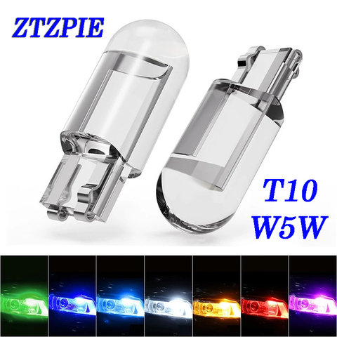 ZTZPE License Plate Lamp 6000K T10 LED W5w Transparent Cob Highlight Outline Reading Side Lamp 1:1 12V ► Photo 1/6