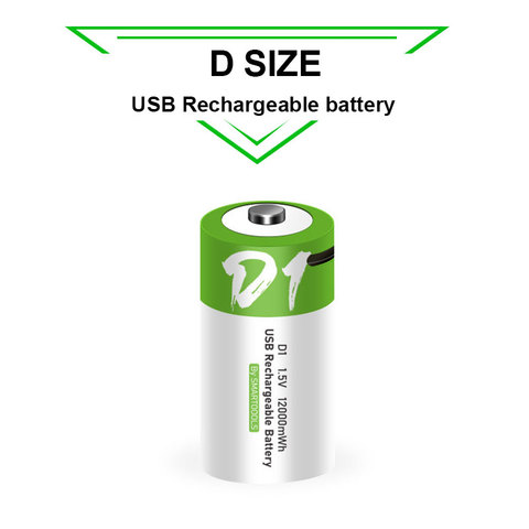 NEW D size 12000mWh lithium Rechargeable battery USB charging li-ion batteries for domestic water heater with natural gas stove ► Photo 1/6