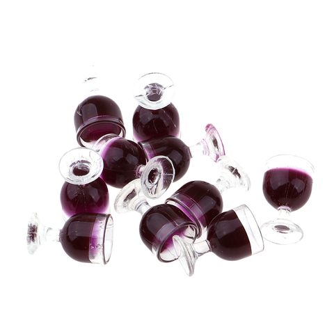Set of 10 Pieces Miniature Champagne Cup Wine Glasses Dollhouse Foods Groceries Kitchen Fairy Garden Decorations ► Photo 1/6