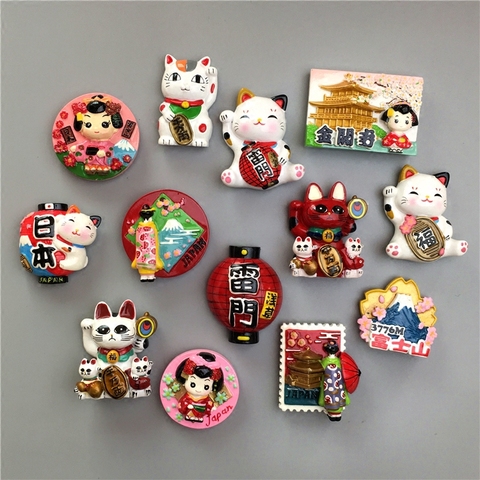 Export Creative Travel Souvenir Lucky Cat Fuji Mountain Cartoon Magnetic Sticker Fridge Magnet Magnetic Sticker Japan ► Photo 1/6