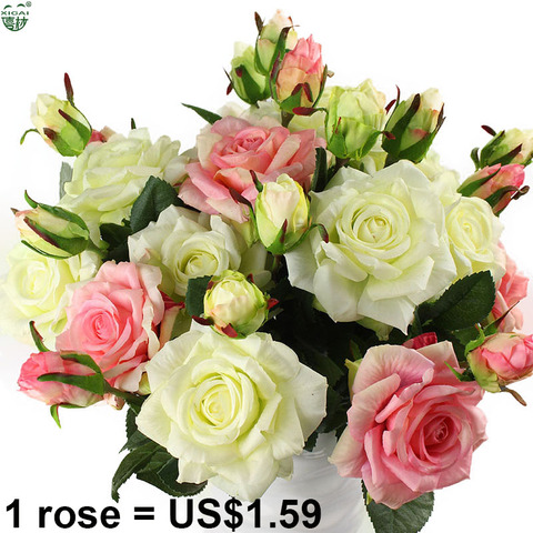 Real Touch Rose Sets Bouquet Latex Coated Silk Flower Home/Wedding/Marrige/Party Decoration Flower Decorative Artificial Flowers ► Photo 1/6