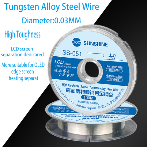High Toughness Special Tungsten Alloy Steel Wire For Samsung Huawei Iphone OLED Edge LCD Screen Heating Separator Cutting Line ► Photo 1/6