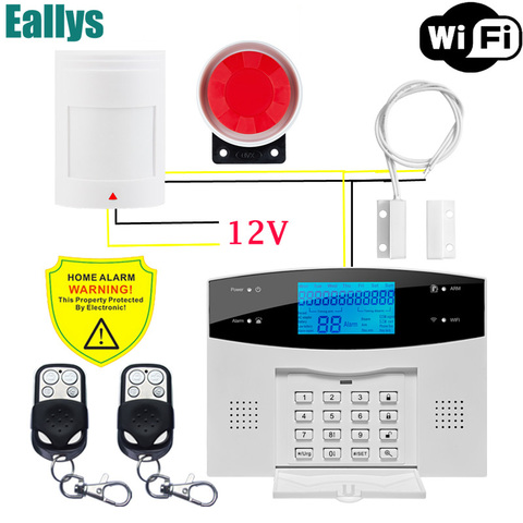 Wifi GSM PSTN Alarm System Wireless & Wired Detectors Alarm Smart Home Relay Output APP English/Russian/Spanish/France/Italian ► Photo 1/6