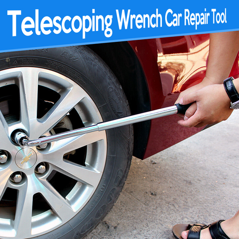 Telescoping Lug Wrench Spanner Lug Wheel Wrench with Sockets Wrench Car Repair Tools 17/19, 21/23mm ► Photo 1/6