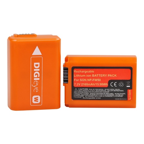 2pcs 2160mAh NP-FW50 NPFW50 Rechargeable Battery for Sony A6000 A6400 A6500 A6300 A7 A7II A7RII A7SII A7S A7S2 A7R A7R2 A55 A500 ► Photo 1/6