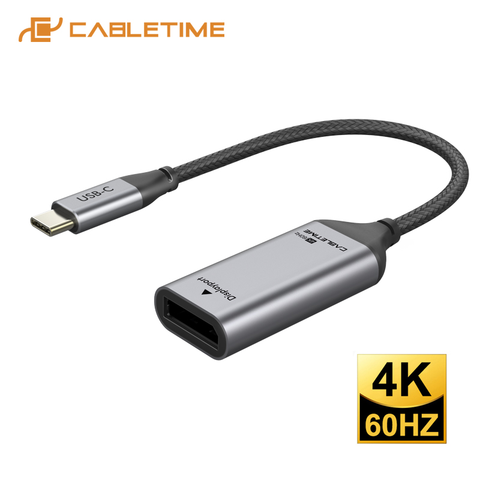 CABLETIME USB C to Displayport Adapter 4K 60Hz USB 3.1 Type C to DP Converter for Laptop PC Macbook Air Dell DP Adapter C331 ► Photo 1/6