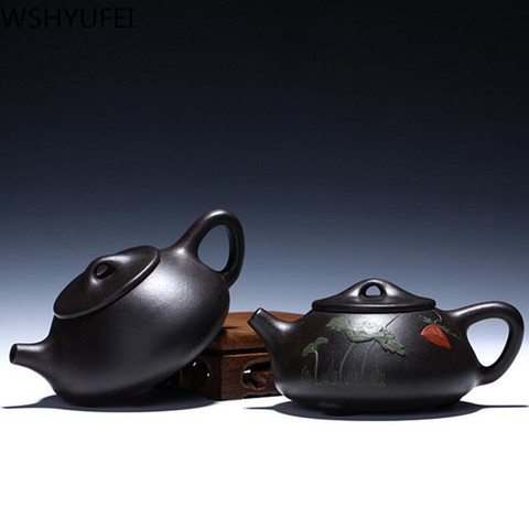 Yixing tea pot purple clay Stone scoop teapot beauties handmade kettle Tea set customized gifts authentic 188 ball holes 210ml ► Photo 1/6