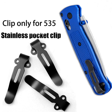 1piece Stainless Steel Back Clip for Butterfly Knife 535 DIY Accessories Custom Folding Pocket Knife Back Clip Tool ► Photo 1/5