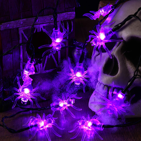 Halloween horrible Spider Style Light 10/20/40LED Battery Powered Led Spider String Lights for Halloween Party Yard Decorations ► Photo 1/6