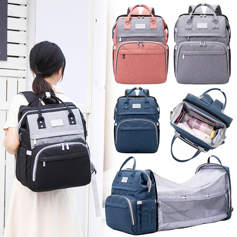 Multifunction Waterproof Mum Backpack Portable Large Capacity Diaper Bag with Changing Baby Bed Crib and Mosquito Net ► Photo 1/6