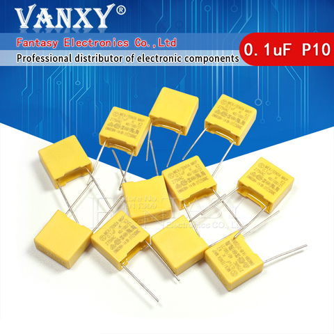 20pcs 100nF capacitor X2 capacitor 275VAC Pitch 10mm X2 275V Polypropylene film capacitor 0.1uF ► Photo 1/6