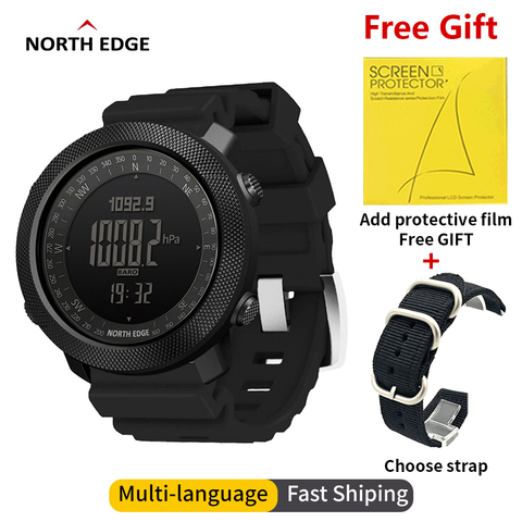 North Edge Apache smart watch Men sport smartwatch for Running Climbing Swimming Compass Altimeter Barometer waterproof 50m ► Photo 1/6