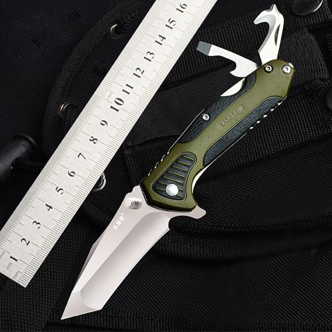 Sanrenmu 7094 Multifunction Folding Knife Outdoor EDC Tool with Belt Cutter Glass Breaker Bottle Opener without Lock for Camping ► Photo 1/6