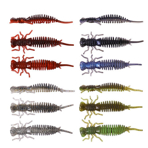 10pcs New Soft Bait Larva 55mm 75mm 100mm Soft Lure Worm Leurre Peche Jigging Lure Fishing Tackle Soft Lure For Fishing ► Photo 1/6