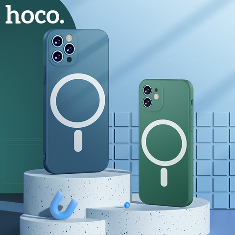 HOCO Original Liquid Silicone Wireless Magnetic Phone Case for iPhone 12 mini 12 Pro Max Back Soft Cover for iPhone 11 Pro Max ► Photo 1/6