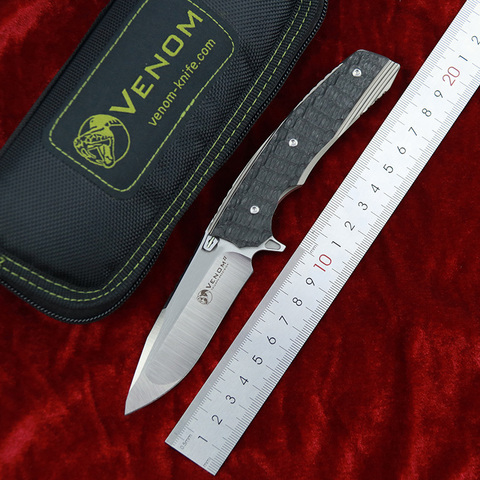 Kevin John Knife VENOM II M390 Blade Ball bearing Flipper Folding Knife Titanium handle Hunting Survival knives Outdoor Gears ► Photo 1/6