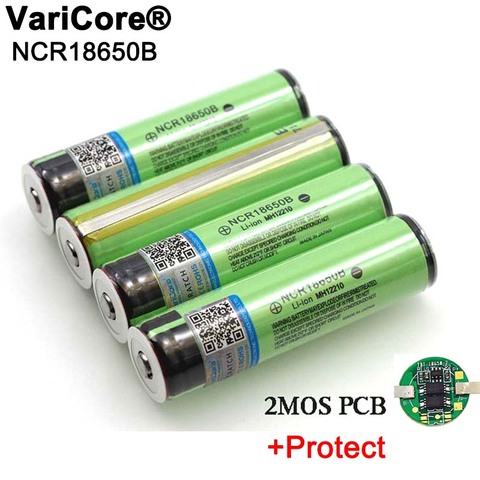 2022 Protected Original 18650 NCR18650B 3400mAh Rechargeable Li-lon battery with PCB 3.7V For Flashlight batteries ► Photo 1/6