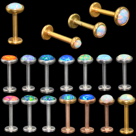3Pcs Mix Sizes Internal Thread Opal Stone Labret Monroe Lip Stud Ring Opal Ear Cartilage Tragus Helix Earring Piercing  Jewelry ► Photo 1/6