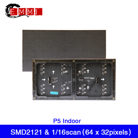 High Quality P5 Indoor RGB LED Module 1/16 Scan 64x32 Pixels 320*160mm SMD2121 Full Color LED Video Wall Panel ► Photo 1/6