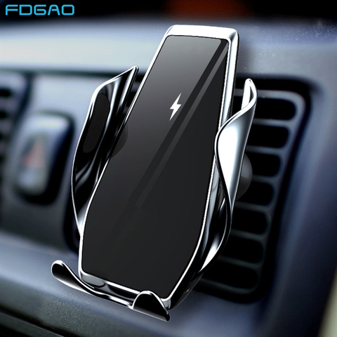 Wireless Car Charger 15W Qi Fast Charging Auto Clamping car Mount Air Vent Phone Holder for iPhone 11 XS XR X 8 Samsung S20 S10 ► Photo 1/6