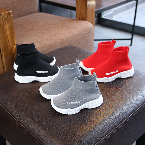 Autumn Winter Kids Sneakers Children Casual Shoes Slip-on Breathable Kids Socks Shoes Non-slip Snow Boots Boys Girls Sport Shoes ► Photo 1/6