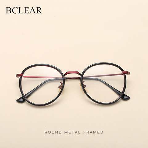 BCLEAR Alloy TR90 Glasses Frame Men Ultralight Women Vintage Round Prescription Eyeglasses Retro Optical Frame Eyewear 2022 New ► Photo 1/6