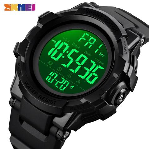 SKMEI Sport Men's Watches 2 Time Waterproof Digital Men Wristwatch Luminous Chrono Count Down Alarm Hour Clock montre homme 1568 ► Photo 1/6