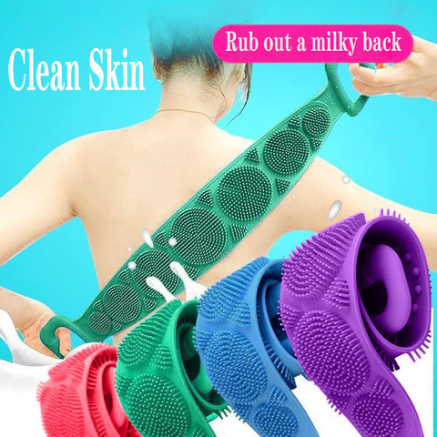 Magic Silicone Brushes Bath Towels Rubbing Back Mud Peeling Body Massage Shower Extended Scrubber Skin Clean Brushes Bathroom ► Photo 1/6