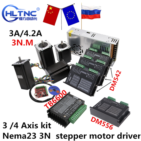 CNC Router Kit 3 4 Axis,  Nema23 3N 3A/4.2A stepper motor driver  TB6600 DM542 DM556 + USB mach3 Controller  + 350W power supply ► Photo 1/6