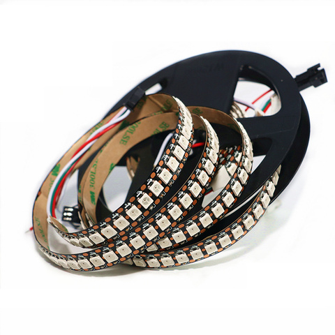 Waterproof 2812 DC 5V LED Strip Light 5050 RGBW 30/60/144 LEDs Smart Addressable Pixel Black White PCB WS2812 Built-in IC ► Photo 1/6