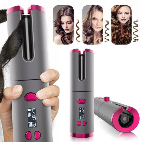 USB Charging Cordless Auto Rotating Ceramic Hair Curler Air Spin N Curl Automatic Curling Iron Wand Hair Waves Shaper Roller ► Photo 1/6