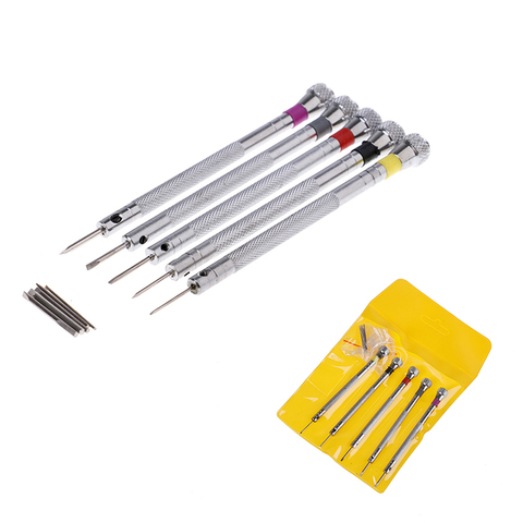 5pcs Alloy Steel Screwdrivers Set Practical Watchmaker Screwdriver Cutter Heads Tool Kit For Repairing Watches and Eyeglass ► Photo 1/6