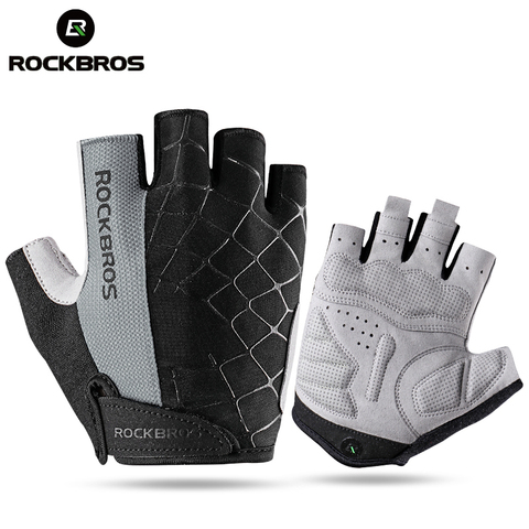 ROCKBROS Cycling Anti-slip Anti-sweat Men Women Half Finger Gloves Breathable Anti-shock Sports Gloves MTB Bike Bicycle Glove ► Photo 1/6