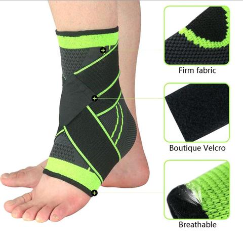 1PC 3D Pressurized Ankle Support Basketball Volleyball Sports Gym Badminton Ankle Brace Protector with Strap Belt Elastic ► Photo 1/6