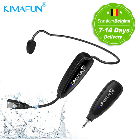 KIMAFUN 2.4G Wireless Microphone System Fitness Microphone Waterproof Mic for Fitness,Spinning,Aerobics,Yoga,Pilates Coach ► Photo 1/6