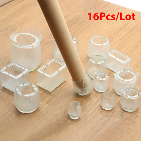 16Pcs/Lot Table Chair Leg Mat Silicone Non-slip Table Chair Leg Caps Foot Protection Bottom Cover Pads Wood Floor Protectors ► Photo 1/6