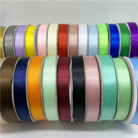 5yards/Lot 6/10/15/20/25/38/50mm Silk Polyester Ribbon For  Bow Craft Wedding Christmas Decoration DIY Card Gift Wrapping ► Photo 1/6