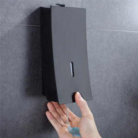 LIUYUE Soap Liquid Dispenser Black Bathroom Wall Mounted Shampoo Shower Gel 450 ml Hand Press Plastic Container Kitchen Washroom ► Photo 1/6