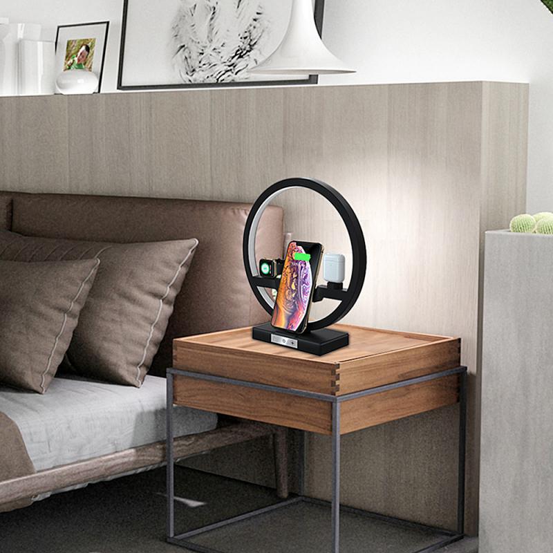 N38 Led Desk Lamp Wireless Charger, Table Lamp With Mobile Charger