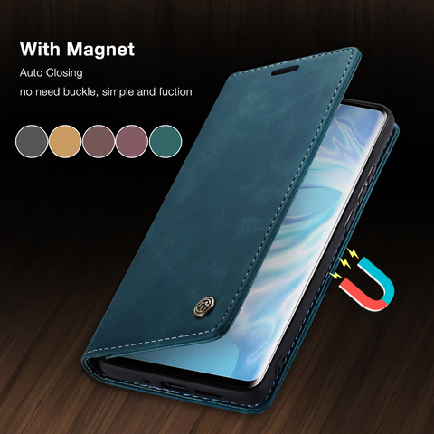 CaseMe Retro Flip Leather Case for Huawei P Smart 2022 P40 P30 P20 lite Business Card Slots Cover for Mate 30 Pro Wallet Case ► Photo 1/6