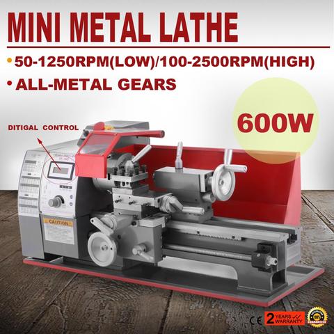 Free Shipping 180 Mini Metal Turning Lathe Machine Motorized Metalworking Wood Lathe 600W ► Photo 1/6
