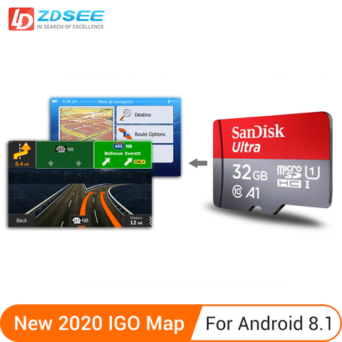 GPS map micro SD cards 32GB for Android 8.1 or higher New latest Map free update for Gps Navigation Europe/Russia/spain etc ► Photo 1/5